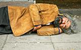 homeless person sleep on the street