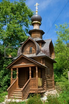 Orthodox wooden chapel near St. Sava's Spring