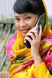 Attractive Asian Girl on the Phone