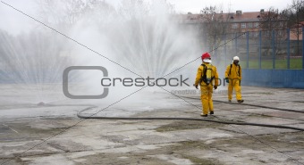 fireman in action