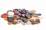 Pile of buttons isolated