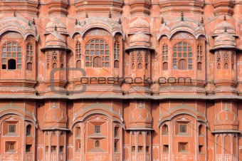 India Jaipur; Hawa Mahal the palace of winds