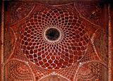 India, Agra: Taj Mahal; mosque's indoor  decor