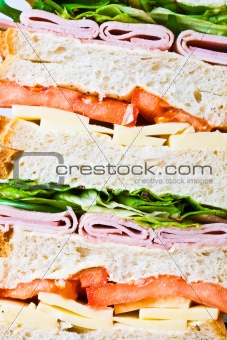 A tripple decker sandwiches