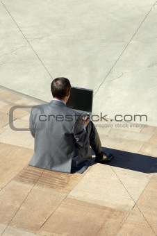 businessman working on the laptop