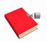 3d red book, closed on the lock