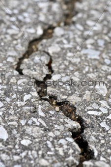Crack in asphalt