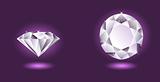 Vector diamond on purple background