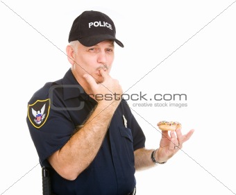 Policeman Licking Fingers