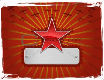 Vector illustration of red grungy star