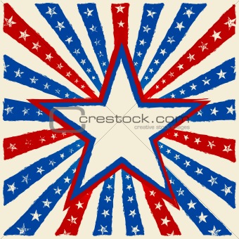 Grungy Distressed Star on a Burst Background