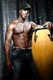 African drum player
