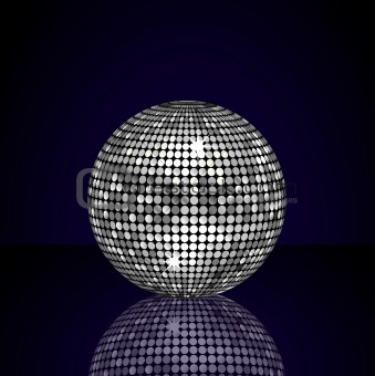 Reflected silver disco ball