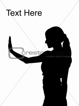 woman posing with stopping palm