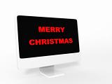 three dimensional merry christmas text on screen