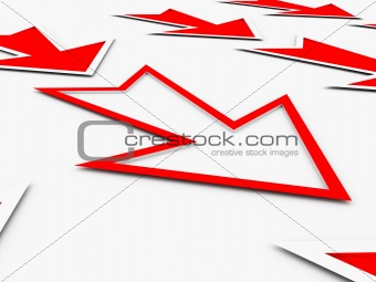 loss arrows in red color