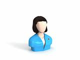 three dimensional character of female doctor