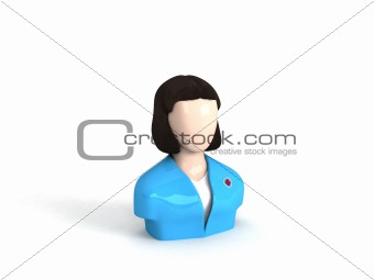 three dimensional character of female doctor