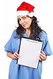 Female doctor holding the clipboard