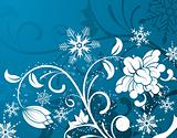 Floral background with snowflake