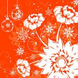 Floral background with snowflake