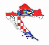flag and map of croatia
