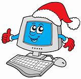 Christmas smiling computer