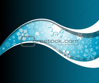 Blue Christmas card with snowflakes