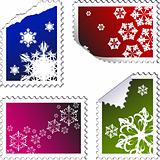 set of christmas post stamps 