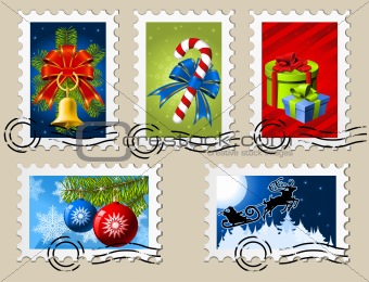 Five Festive Christmas and New Year Stamps