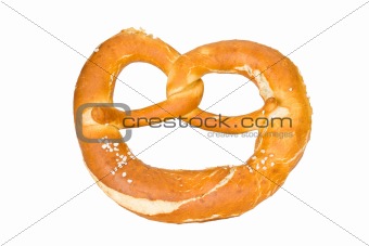 bavarian pretzel isolated on white background