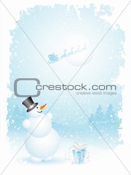 Snowman and santa
