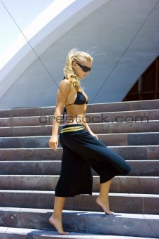 Girl on stairs