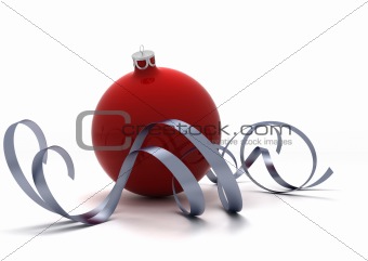 christmas ball with tinsel