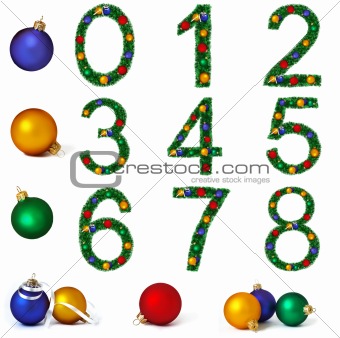 Numerals from christmas decoration