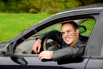 Man in car