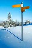 Signpost in the snow