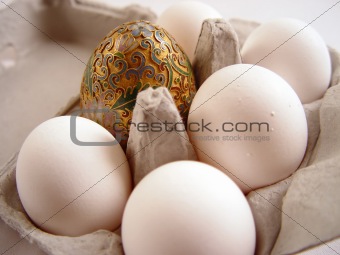 Golden Egg on White