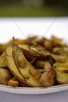 Roasted Fingerling Potatoes with green onions and shallots
