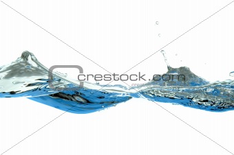 wave of water isolated on white background