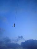 Bungee jumping at dusk