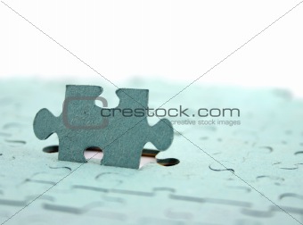 Jigsaw Focus on Upright piece Shallow DOF