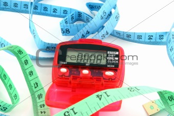 Pedometer with tape measures