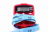 Pedometer with tape measure