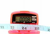 Pedometer with tape measure