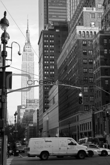 New York Street Scene - Black and White