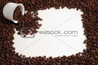 Cup of Coffee Beans with Coffee Frame