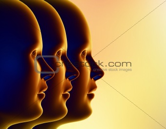 Profile of three women 
