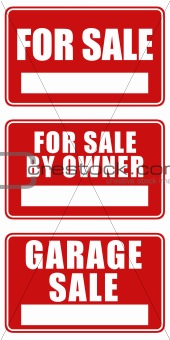 For Sale and Garage Sale signs