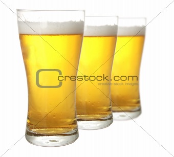 Three pints of beer